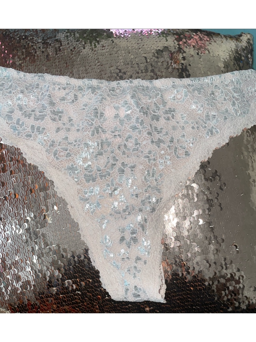 Lace Thong-WELL WORN - Picture 3 of 5